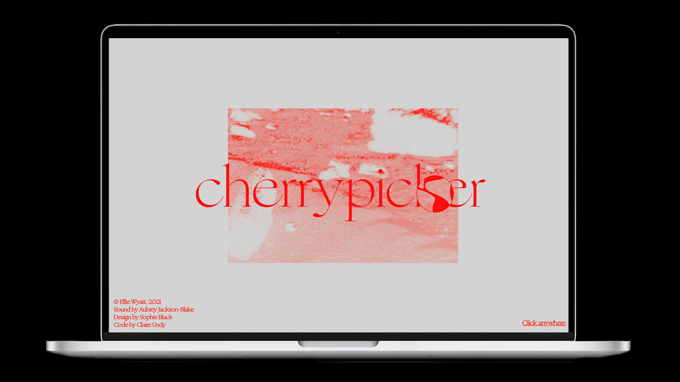 cherrypicker§online moving image work, 2021. <br>Custom website designed by Sophie Back with coding by Claire Undy and Victor Hwang, sound design by Aubrey Jackson Blake. <br> Project at http://www.cherrypicker.live/